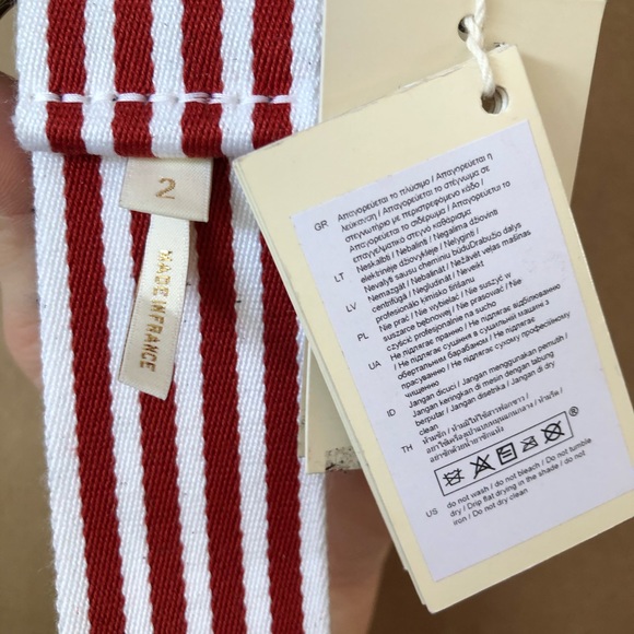 Maje Accessories Nwt Maje Amira Striped Canvas Belt Poshmark<script async src=